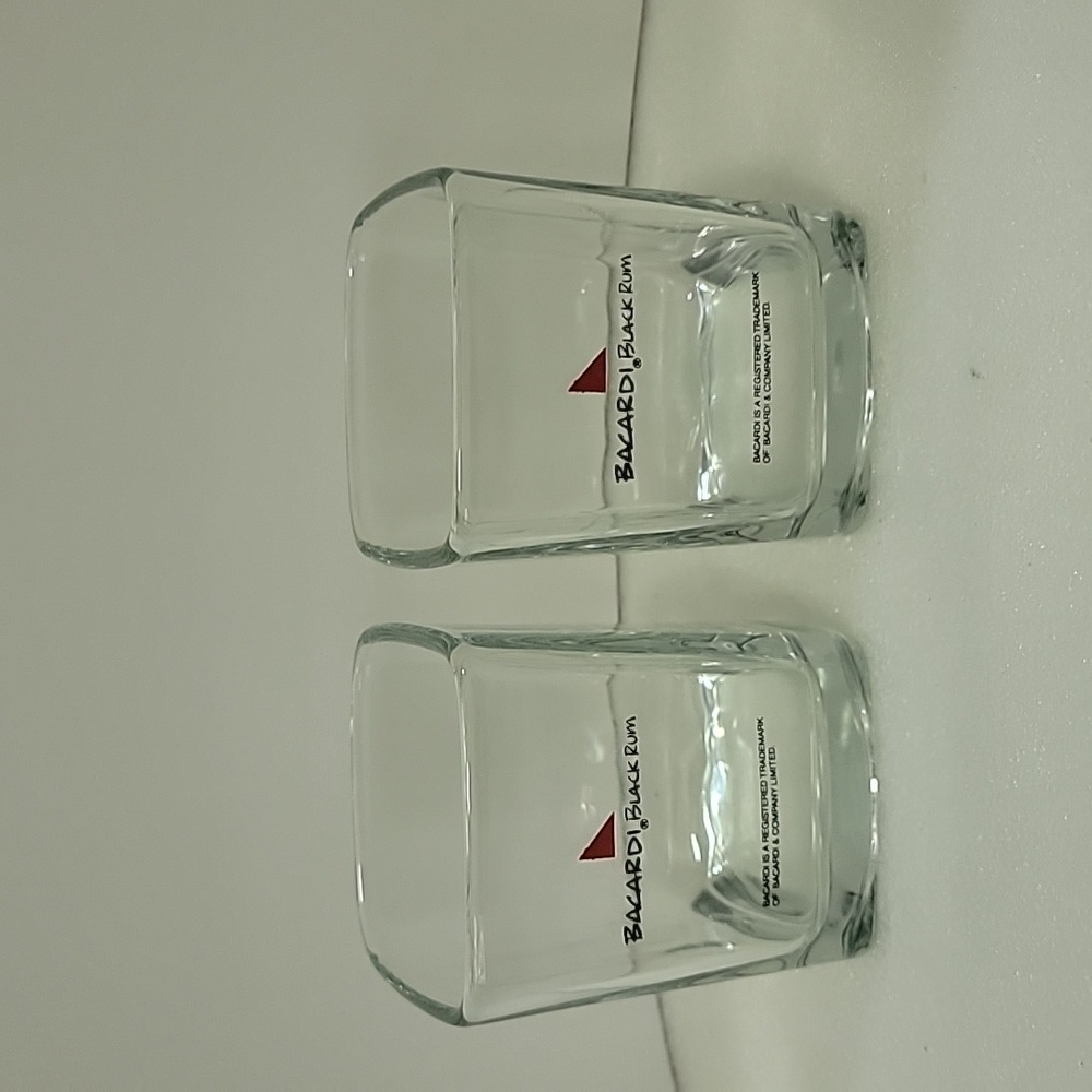 Set Of Two Bacardi Lowball Glasses